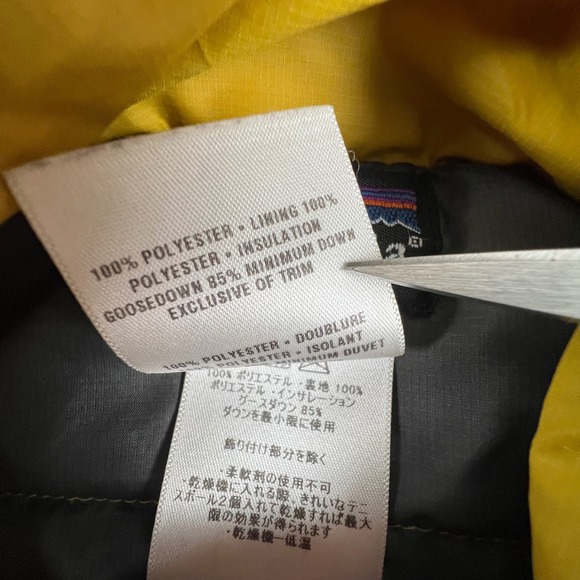 Patagonia Men's Down Sweater Jacket Yellow Fleece Lined Puffer Coat Size S Ski - Picture 6 of 16